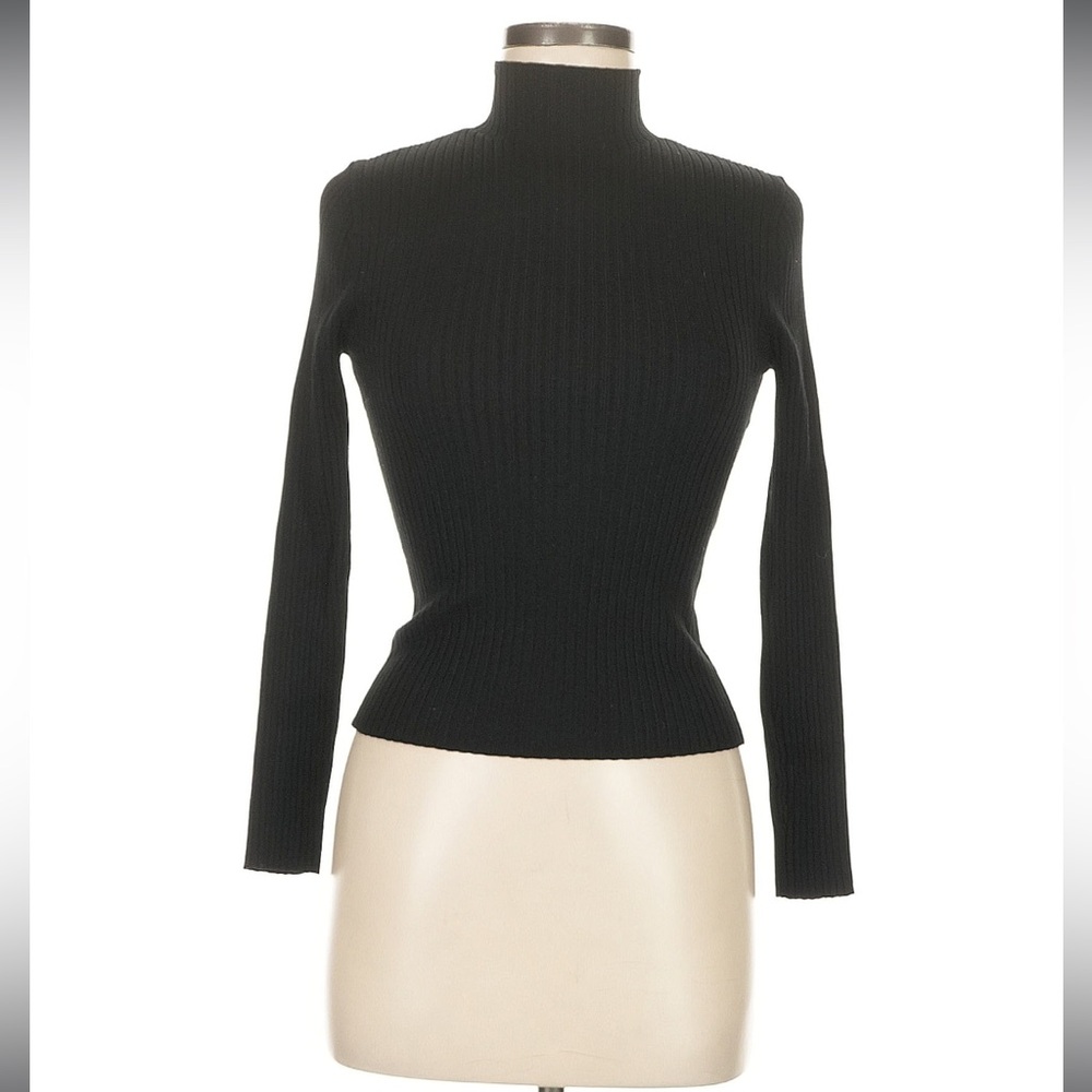 Zara ribbed mock neck top sweater medium